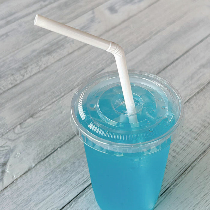 Flexible Wrapped Straws, 7.75", Plastic, White, 500/Pack, 20 Packs/Carton