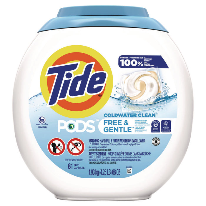 Pods, HE Compatible, Unscented, 81 Pods/Tub, 4 Tubs/Carton