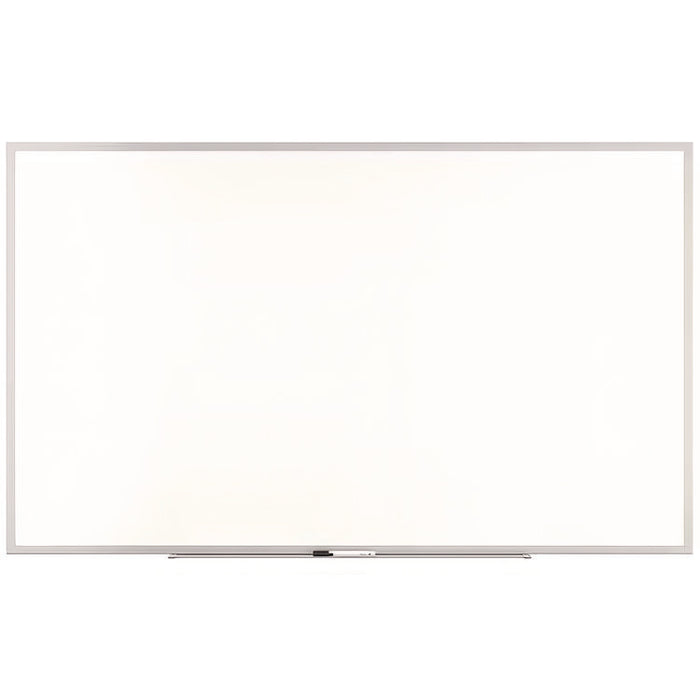 Melamine Dry Erase Board, 60" x 36", White Surface, Gray/Natural Aluminum Frame