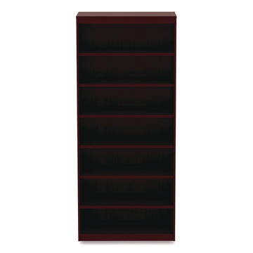 Alera Valencia Series Square Corner Bookcase, Seven-Shelf, 35.63w x 11.81d x 83.86h, Mahogany