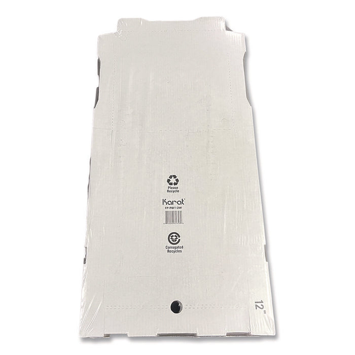 Corrugated Pizza Boxes, 12 x 12 x 1.97, White/Brown, 50/Carton