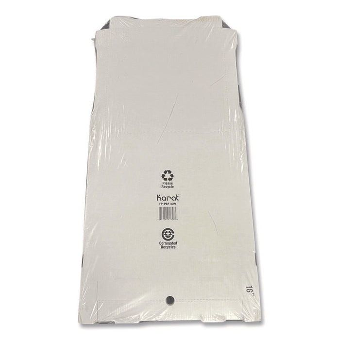 Corrugated Pizza Boxes, 16 x 16 x 1.97, White/Brown, 50/Carton
