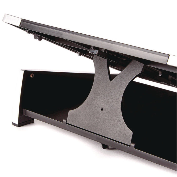 Office Suites Laptop Riser, 15.13" x 11.38" x 4.5" to 6.5", Black/Silver, Supports 10 lbs