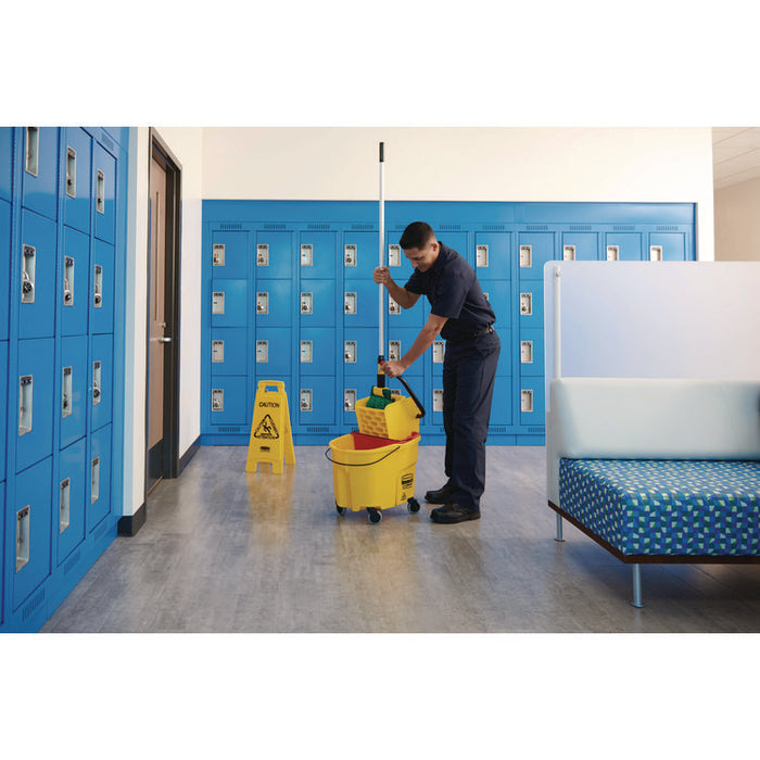 "Caution Wet Floor"Caution Wet Floor" Sign, 11 x 12 x 25, Bright Yellow Sign, 11 x 12 x 25, Yellow, 6/Carton