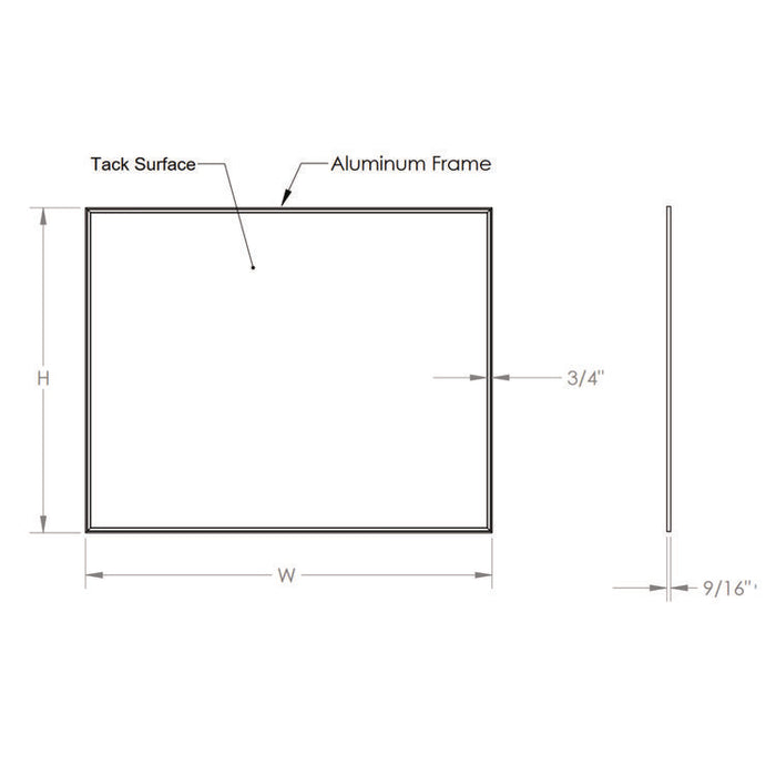 Vinyl Bulletin Board with Aluminum Frame, 87.91" x 48.5", Silver Surface, Satin Aluminum Frame