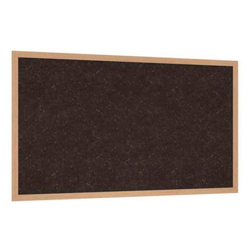 Natural Cork Bulletin Board with Wood Frame, 87.94" x 48.5", Chocolate Surface, Natural Oak Frame