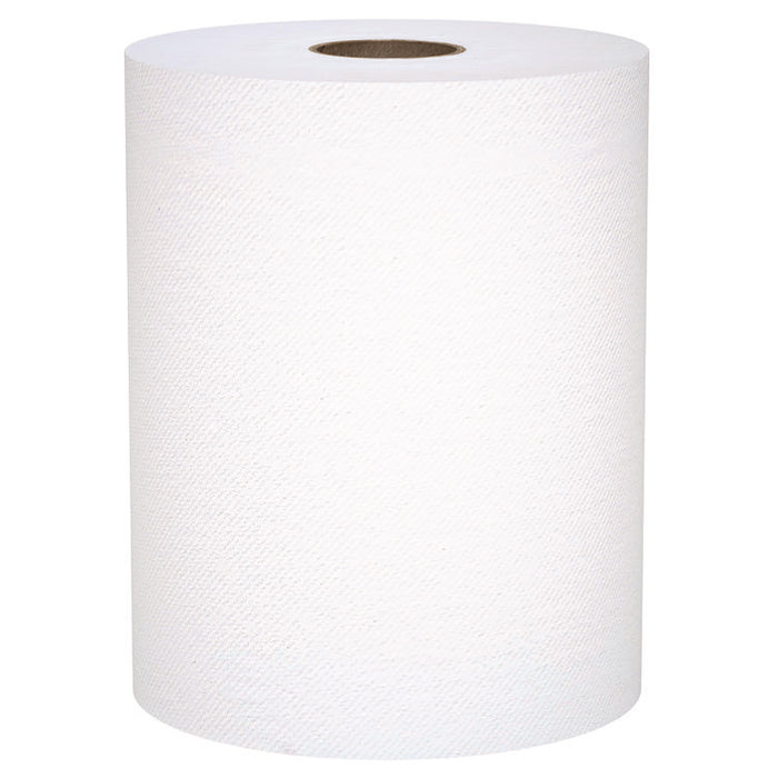 Universal 100% Recycled Fiber Hard Roll Paper Towels, 1-Ply, 8" x 800 ft, White, 6 Rolls/Carton