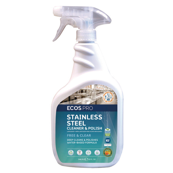 Stainless Steel Cleaner and Polish, 32 oz Spray Bottle, 6/Carton
