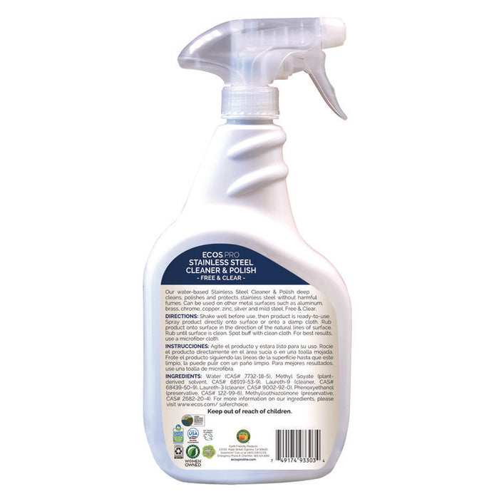 Stainless Steel Cleaner and Polish, 32 oz Spray Bottle, 6/Carton
