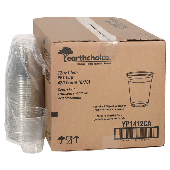 RPET Cold Cup, 12 oz, Plastic, Clear, 420/Carton