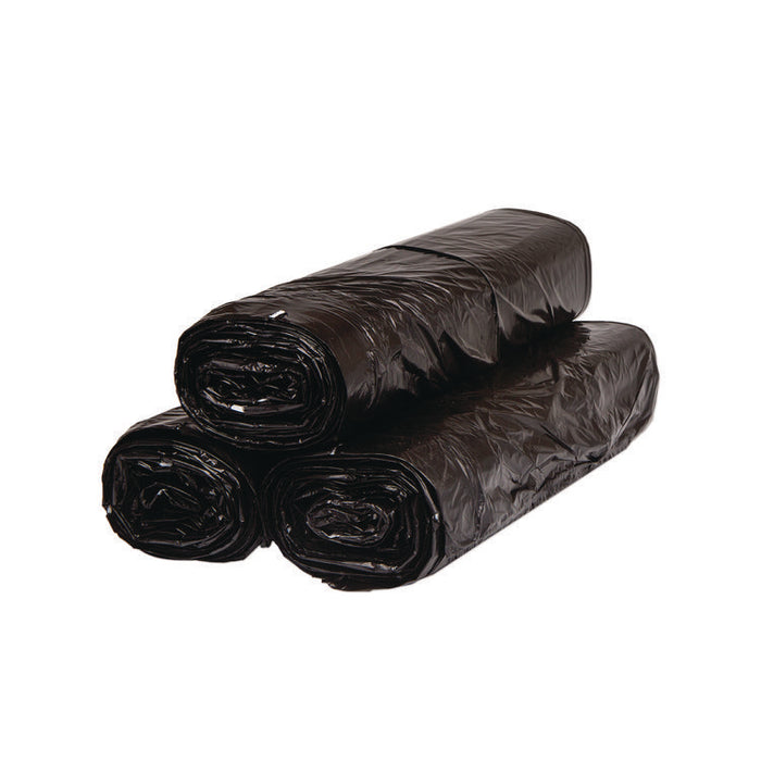 Low-Density Can Liners, 33 gal, 1.25 mil, 33" x 39", Black, Flat Pack, 250/Carton