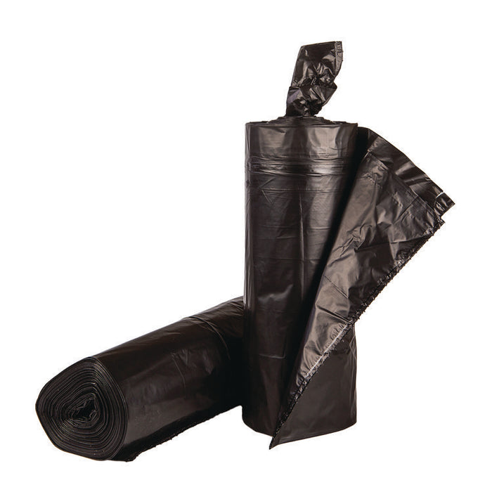 Low-Density Can Liners, 33 gal, 1.25 mil, 33" x 39", Black, Flat Pack, 250/Carton