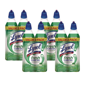 Cling and Fresh Toilet Bowl Cleaner, Forest Rain Scent, 24 oz Angle-Neck Bottle, 2/Pack, 4 Packs/Carton