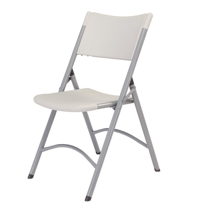 600 Series Heavy Duty Plastic Folding Chair, Supports Up to 500 lb, 18" Seat Height, Gray Seat/Back/Base, 4/Carton