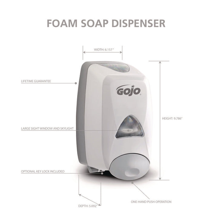 FMX-12 Soap Dispenser, 1,250 mL, 6.12 x 5.13 x 10.5, Gray/White