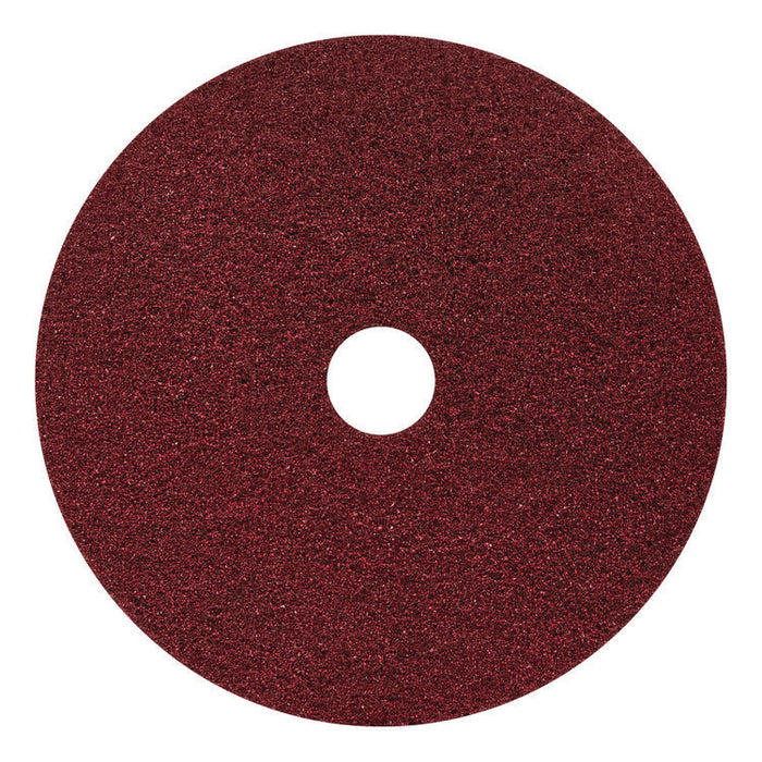 Black Diamond 400 Grit Heavy-Duty Cleaning Pad, 20" Diameter, Black/Red, 2/Carton