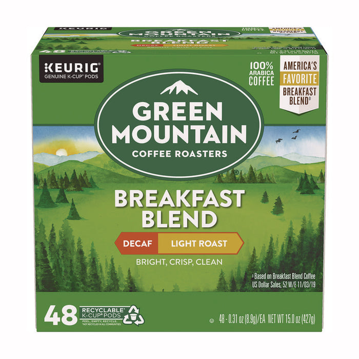 Breakfast Blend Decaf Coffee K-Cups, 48/Box