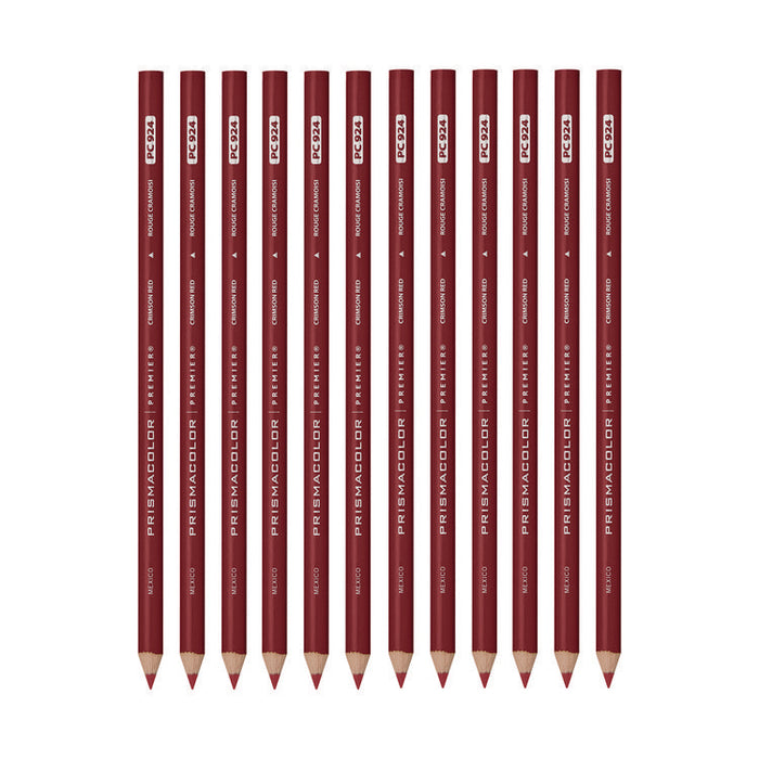 Premier Colored Pencil, Crimson Red Lead, Crimson Red Barrel, 12/Pack