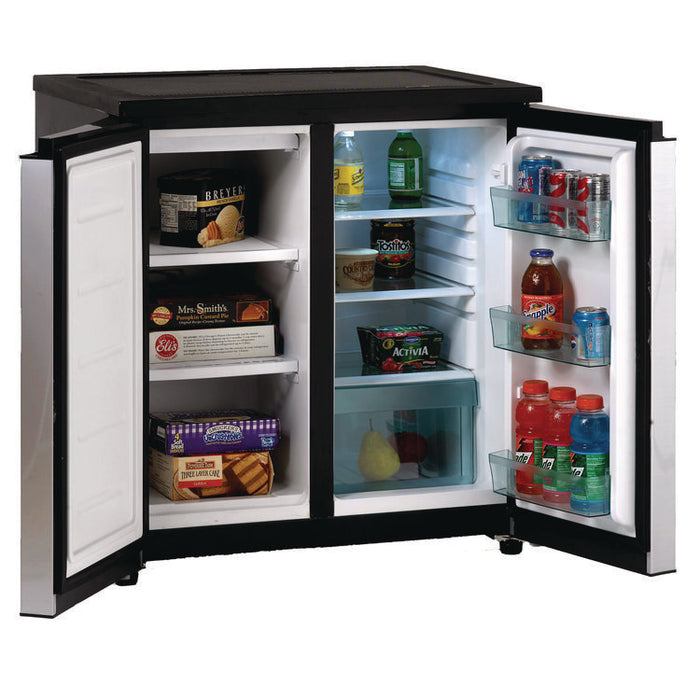 5.5 Cu.Ft. Side by Side Refrigerator/Freezer, Black/Platinum