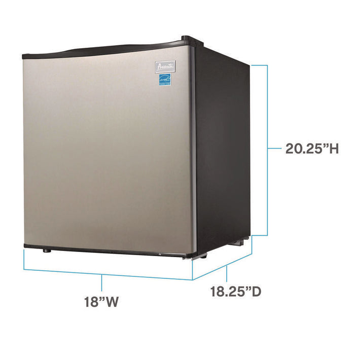 1.7 Cu. Ft. All Refrigerator, Stainless Steel/Black