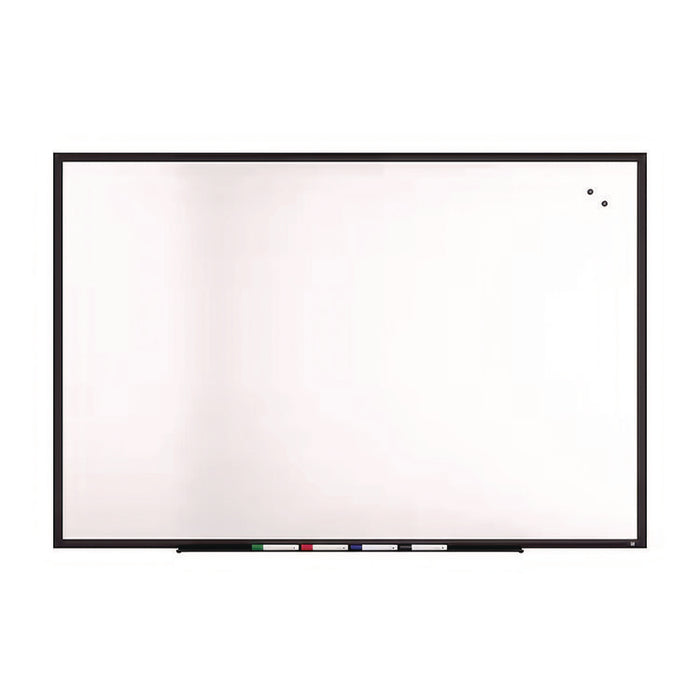 Magnetic Porcelain Dry Erase Board, 72" x 48", White Surface, Black Aluminum Frame