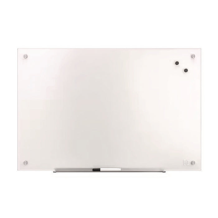 Magnetic Tempered Glass Dry Erase Board, 36" x 24", White Surface