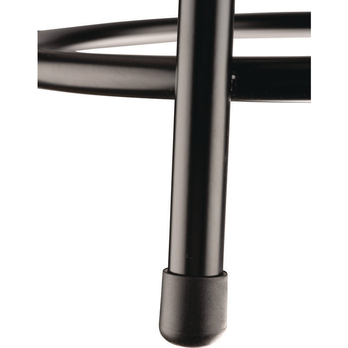 6400 Series Fixed Height Heavy Duty Vinyl Padded Steel Stool, Backless, Supports 500 lb, 30" Seat Height, Black Seat/Base