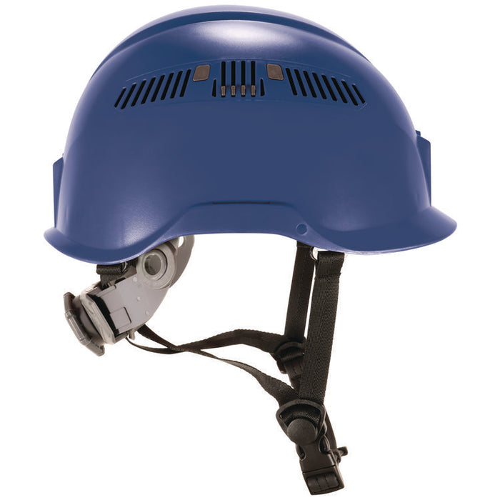 Skullerz 8977 Class C Safety Helmet with Adjustable Venting, Brimless, 6-Point Ratchet, One Size Fits Most (6.5 to 8), Blue