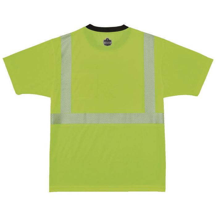 GloWear 8280BK Class 2 Performance T-Shirt with Black Bottom, 10X-Large Long, Lime