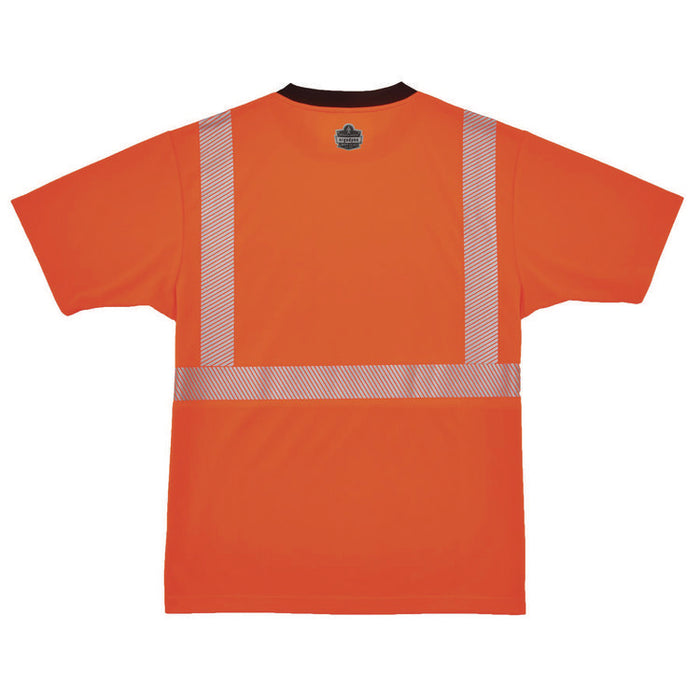 GloWear 8280BK Class 2 Performance T-Shirt with Black Bottom, X-Large Long, Orange