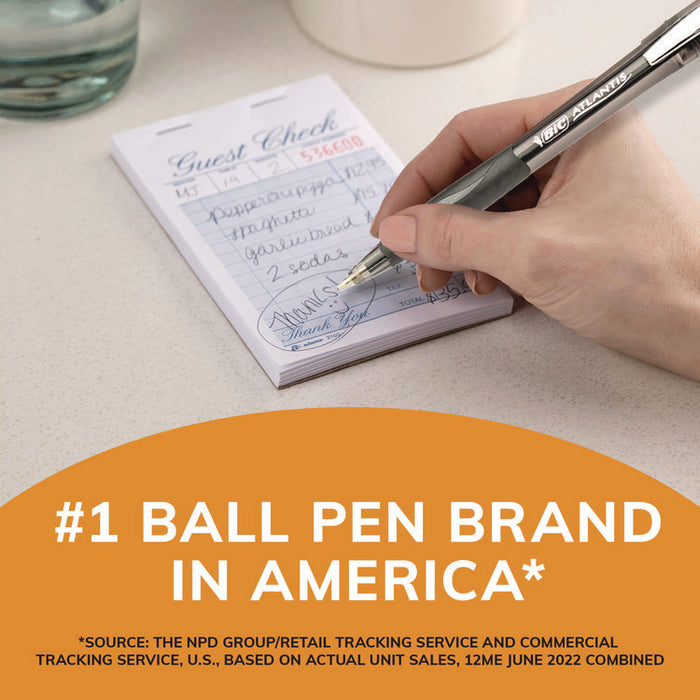 GLIDE Ballpoint Pen, Retractable, Medium 1 mm, Black Ink, Smoke/Black Barrel, Dozen