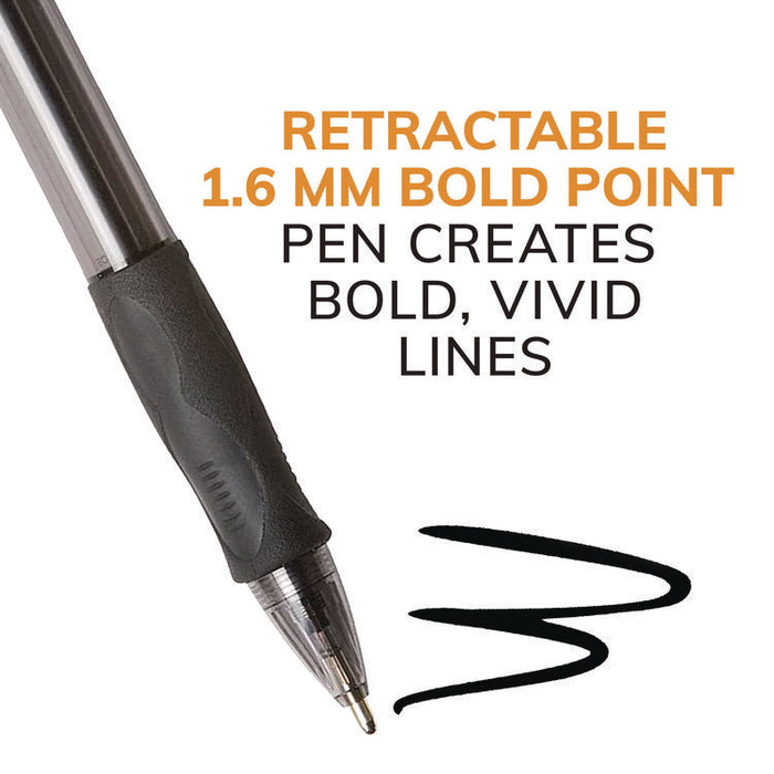 GLIDE Bold Ballpoint Pen, Retractable, Bold 1.6 mm, Blue Ink, Translucent Blue Barrel, 4/Pack