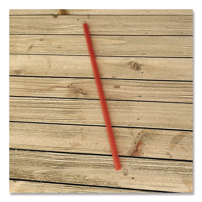 Jumbo Straws, 7.75", Polypropylene, Red, 250/Pack, 10 Packs/Carton