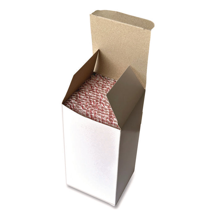 Jumbo Straws, 7.75", Polypropylene, Red/White Striped, 250/Pack, 50 Packs/Carton