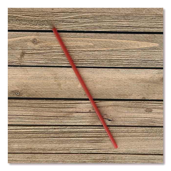 Wrapped Giant Straws, 10.25", Polypropylene, Red, 300/Pack, 4 Packs/Carton