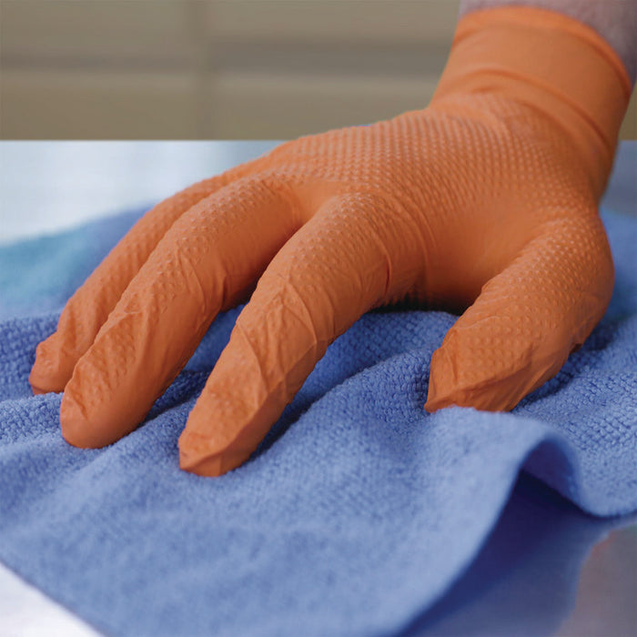 DT Nitrile Disposable Gloves, Powder-Free, Medium, 6 mil Thick, 9.5" Long, Orange, 100/Box, 10 Boxes/Carton