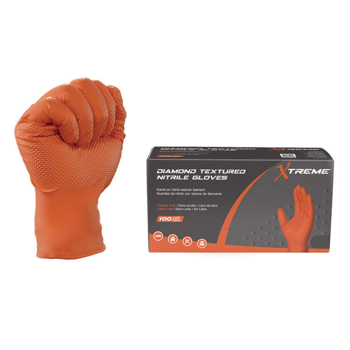 DT Nitrile Disposable Gloves, Powder-Free, X-Large, 6 mil Thick, 9.5" Long, Orange, 100/Box, 10 Boxes/Carton