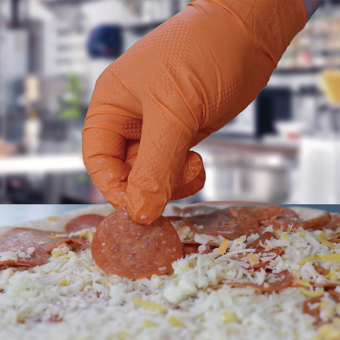 DT Nitrile Disposable Gloves, Powder-Free, X-Large, 6 mil Thick, 9.5" Long, Orange, 100/Box, 10 Boxes/Carton