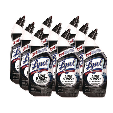 Disinfectant Toilet Bowl Cleaner w/Lime/Rust Remover, Atlantic Fresh Scent, 24 oz Angle-Neck Bottle, 9/Carton