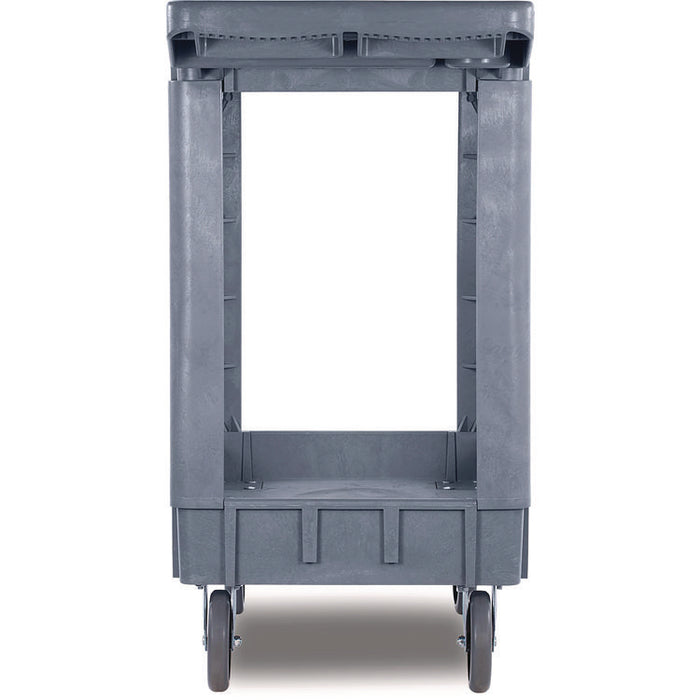 Two-Shelf Utility Cart, Plastic, 2 Shelves, 500 lb Capacity, 17.25" x 40" x 33.5", Gray