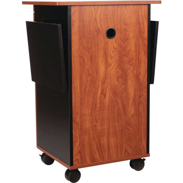 Multimedia Presentation Cart, 25 x 19 x 38, Cherry/Black
