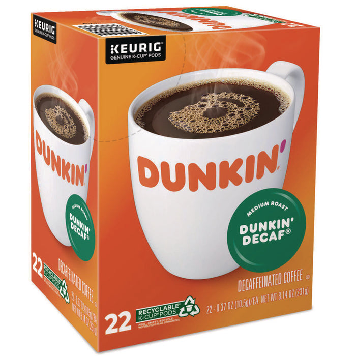 K-Cup Pods, Dunkin' Decaf, 22/Box