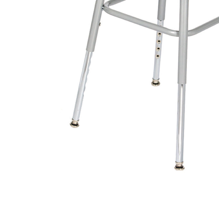 6300 Series Height Adjust Heavy Duty Square Seat Steel Stool, Backless, 500lb, 23.75" to 31.75" Height, Brown Seat, Gray Base