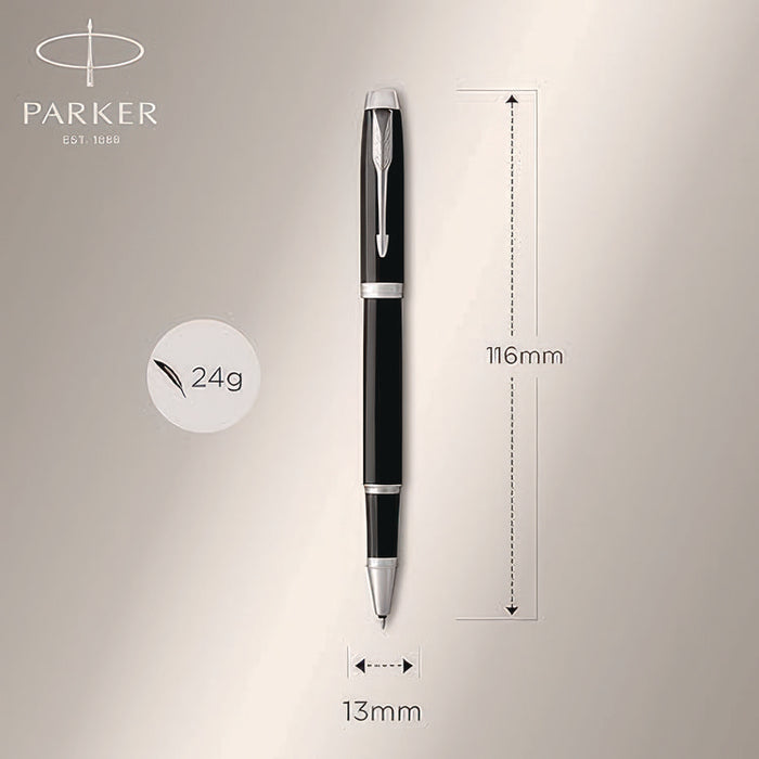 IM Premium Rollerball Pen, Stick, Fine 0.7 mm, Black Ink, Black/Chrome Barrel