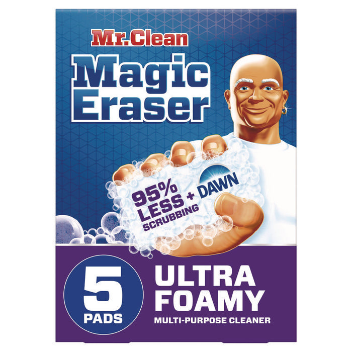 Magic Eraser, Ultra Foamy, 4.6 x 2.3, 0.7" Thick, White, 5/Pack, 4 Packs/Carton