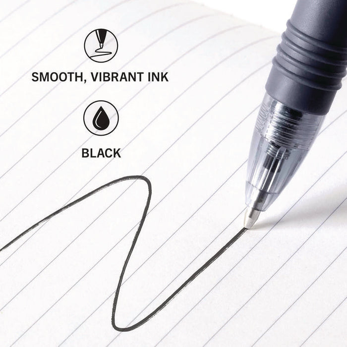 Z-Grip Ballpoint Pen, Retractable, Medium 1 mm, Black Ink, Clear/Black Barrel, 24/Pack
