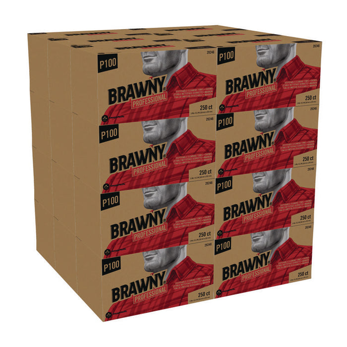 All Purpose Wipers, 1-Ply, 9 x 10.25, Brown, 250 Wipers/Box, 24 Boxes/Carton