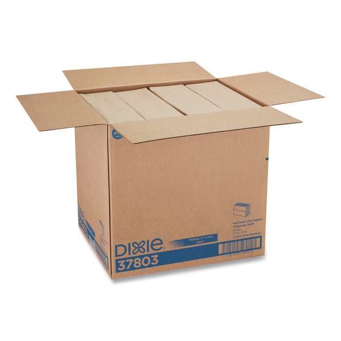 Interfold Napkin Refills, 1-Ply, 13 x 12, White, 600 Napkins/Pack,12 Packs/Carton
