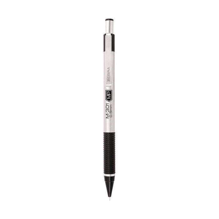 M-301 Mechanical Pencil, 0.5 mm, HB (#2), Black Lead, Silver/Black Barrel, 2/Pack