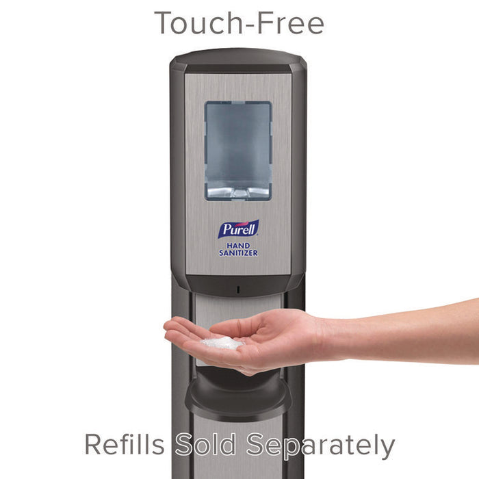 MESSENGER CS8 Silver Panel Floor Stand with Dispenser, 1,200 mL, 15.13 x 16.62 x 52.68, Graphite/Silver